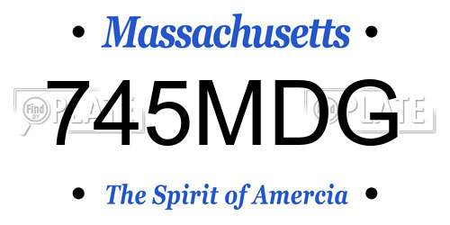 745MDG Massachusetts License Plate