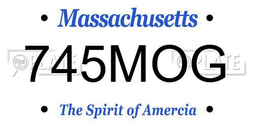 745MOG Massachusetts License Plate