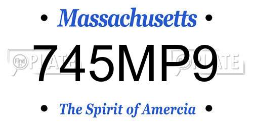 745MP9 Massachusetts License Plate