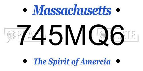 745MQ6 Massachusetts License Plate