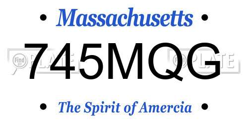 745MQG Massachusetts License Plate