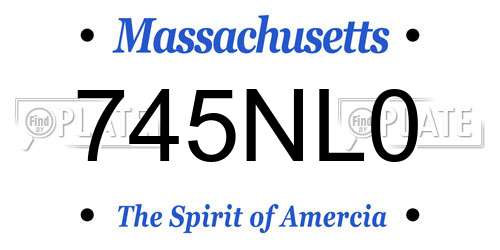 745NL0 Massachusetts License Plate