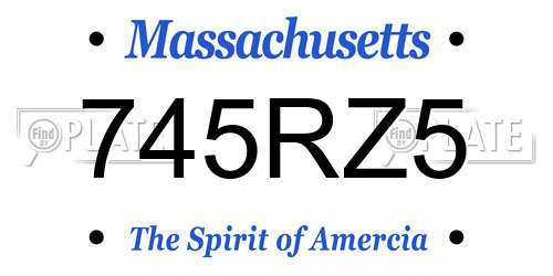 745RZ5 Massachusetts License Plate