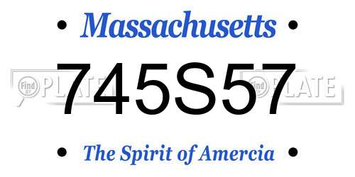 745S57 Massachusetts License Plate