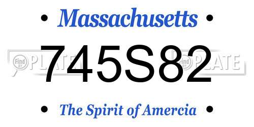 745S82 Massachusetts License Plate