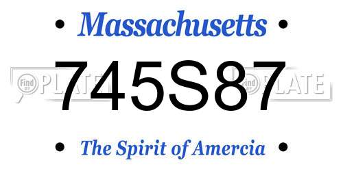 745S87 Massachusetts License Plate