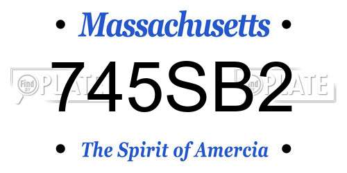 745SB2 Massachusetts License Plate