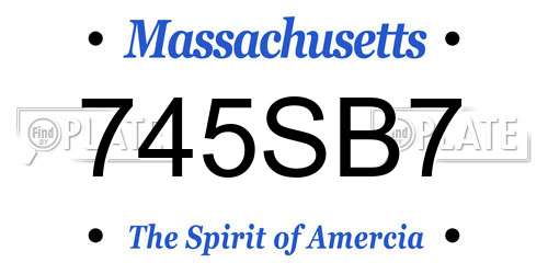 745SB7 Massachusetts License Plate