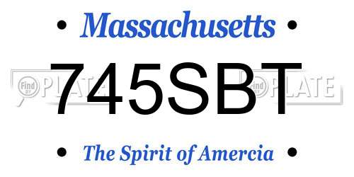 745SBT Massachusetts License Plate