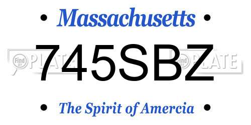745SBZ Massachusetts License Plate
