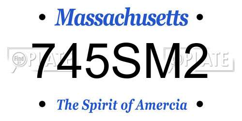 745SM2 Massachusetts License Plate