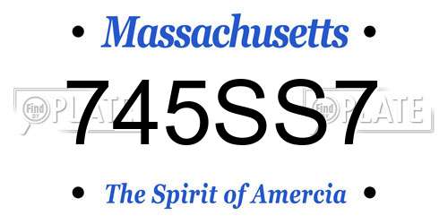 745SS7 Massachusetts License Plate