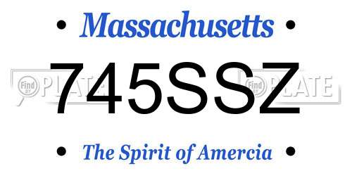 745SSZ Massachusetts License Plate