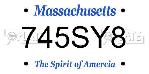 745SY8 Massachusetts License Plate