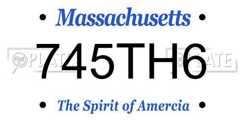 745TH6 Massachusetts License Plate