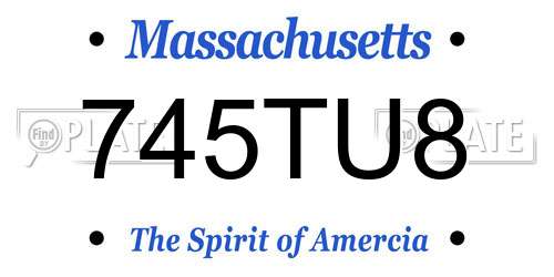 745TU8 Massachusetts License Plate