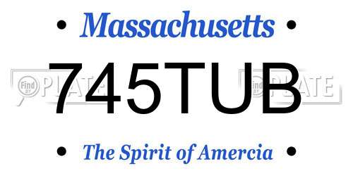 745TUB Massachusetts License Plate