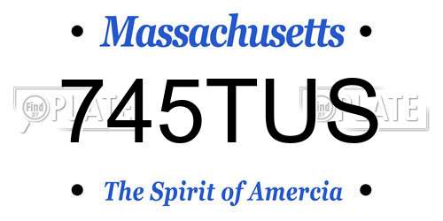745TUS Massachusetts License Plate