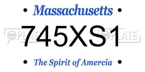 745XS1 Massachusetts License Plate