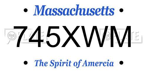 745XWM Massachusetts License Plate