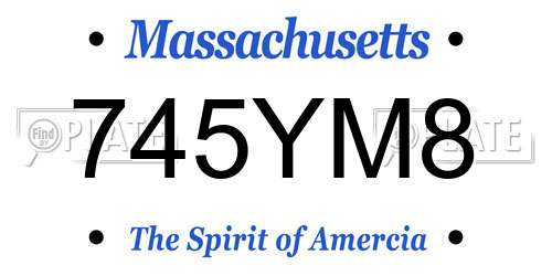 745YM8 Massachusetts License Plate