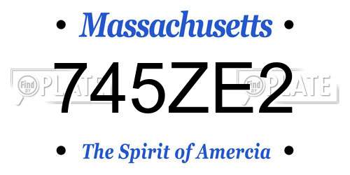745ZE2 Massachusetts License Plate