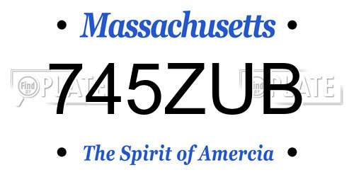 745ZUB Massachusetts License Plate