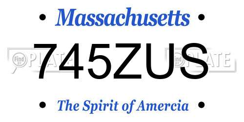 745ZUS Massachusetts License Plate