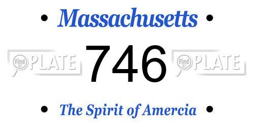 746 Massachusetts License Plate