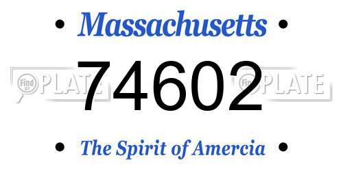 74602 Massachusetts License Plate