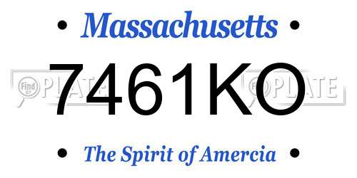 7461KO Massachusetts License Plate
