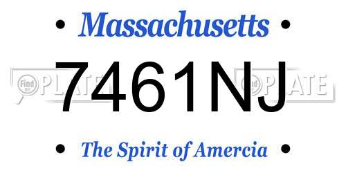 7461NJ Massachusetts License Plate