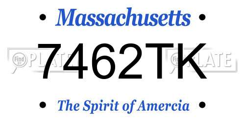 7462TK Massachusetts License Plate
