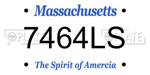 7464LS Massachusetts License Plate