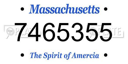 7465355 Massachusetts License Plate
