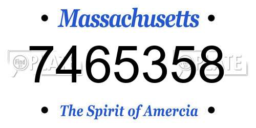 7465358 Massachusetts License Plate
