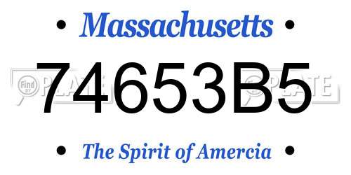 74653B5 Massachusetts License Plate