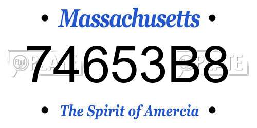 74653B8 Massachusetts License Plate
