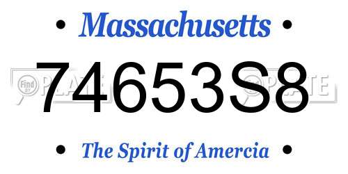 74653S8 Massachusetts License Plate