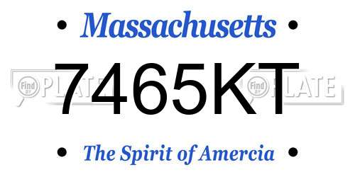 7465KT Massachusetts License Plate