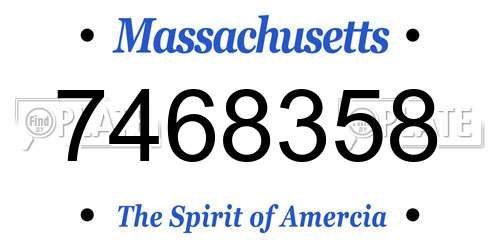 7468358 Massachusetts License Plate