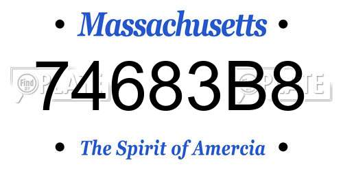 74683B8 Massachusetts License Plate