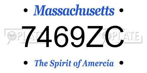 7469ZC Massachusetts License Plate