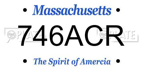 746ACR Massachusetts License Plate