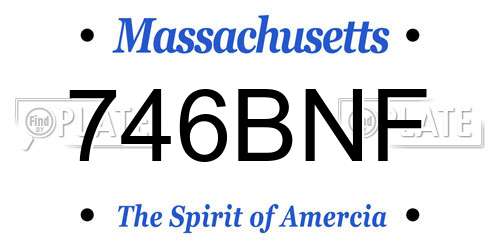 746BNF Massachusetts License Plate