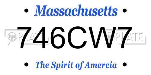 746CW7 Massachusetts License Plate