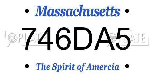 746DA5 Massachusetts License Plate