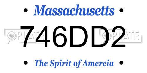 746DD2 Massachusetts License Plate