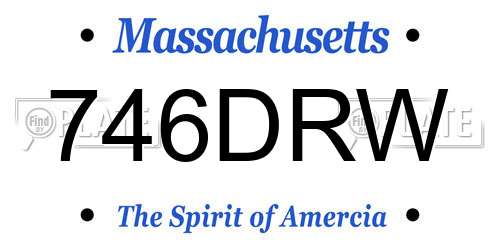 746DRW Massachusetts License Plate