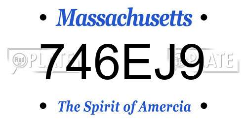 746EJ9 Massachusetts License Plate